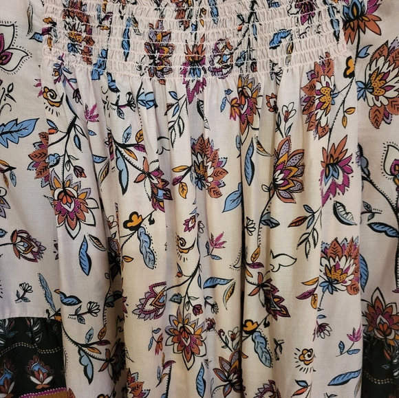 Beachlunchlounge Ellora Nordstrom pff shoulder Boho blouse.  Oversized Small - Picture 10 of 14